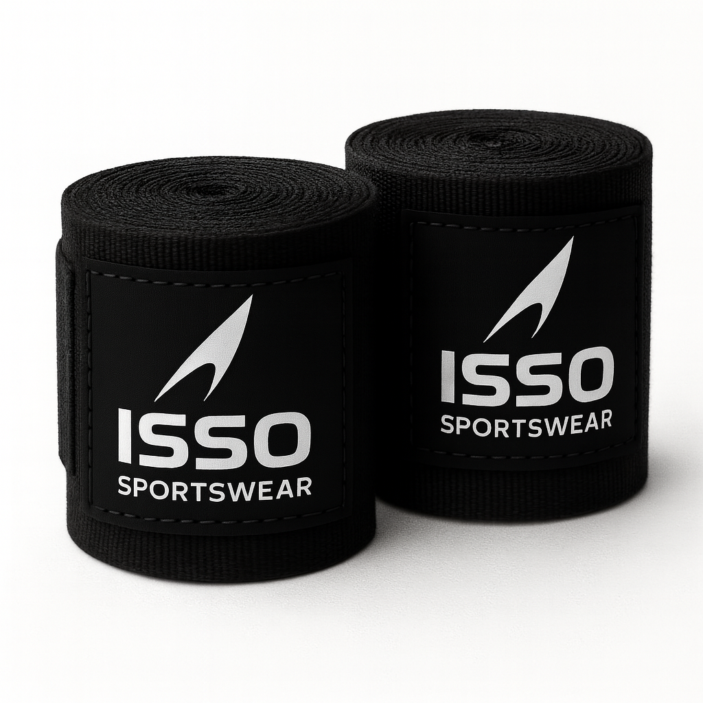 ISSO Sportswear – Premium Black Hand Wraps 5M